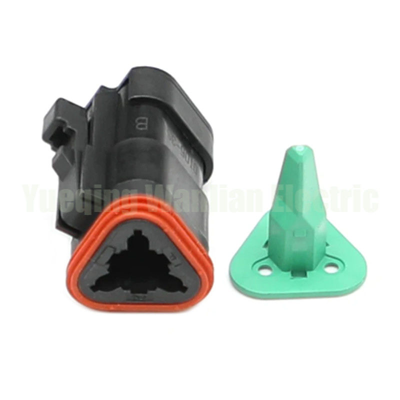 3 πιν DEUTSCH Συνεργαστές αυτοκινήτων DT06-3S-E005 AT06-3S-EC01BLK Flat DT Series
