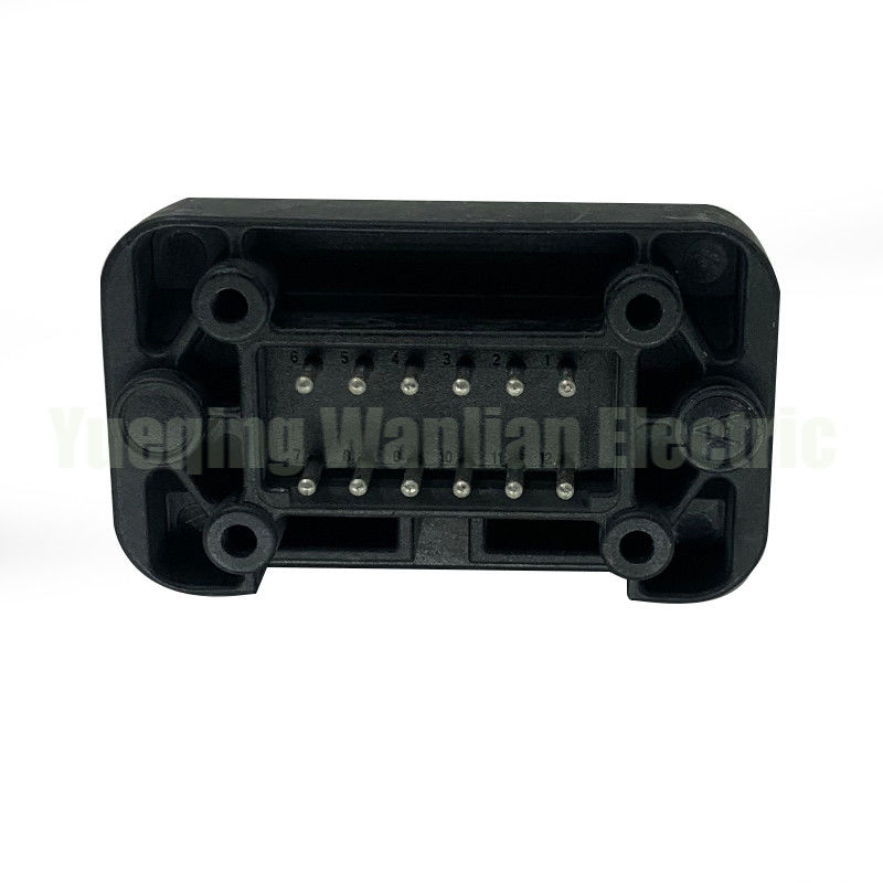 12 Pin DT15-12PB Μαύρος συνδετήρας αυτοκινήτου DT Straight Pin PCB Mount Head Wireline to Board Plug Socket